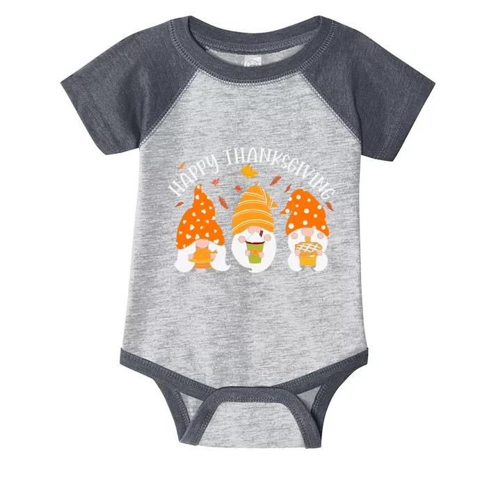 Happy Thanksgiving Gnome Festive Holiday Infant Baby Jersey Bodysuit