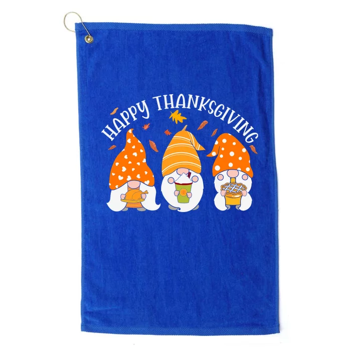 Happy Thanksgiving Gnome Festive Holiday Platinum Collection Golf Towel