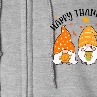 Happy Thanksgiving Gnome Festive Holiday Full Zip Hoodie