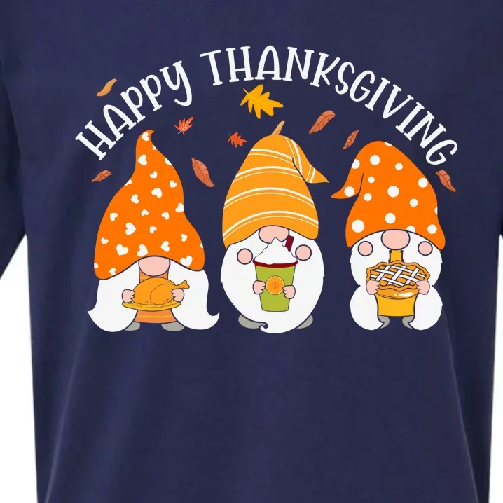 Happy Thanksgiving Gnome Festive Holiday Sueded Cloud Jersey T-Shirt