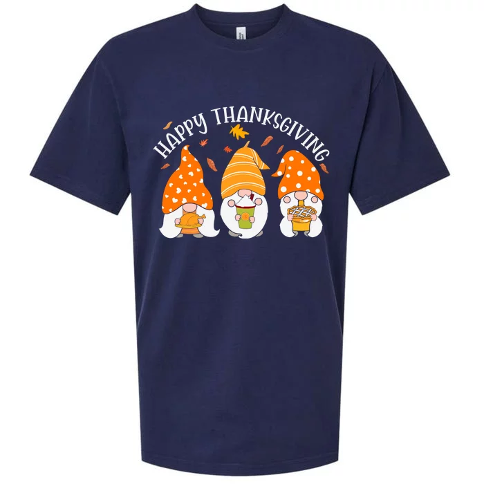 Happy Thanksgiving Gnome Festive Holiday Sueded Cloud Jersey T-Shirt