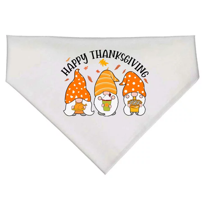 Happy Thanksgiving Gnome Festive Holiday USA-Made Doggie Bandana