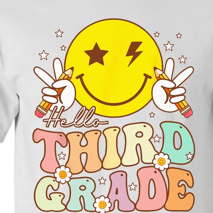 Hello Third Grade Hippie Smile Face 3rd Grade Back To School Tall T-Shirt