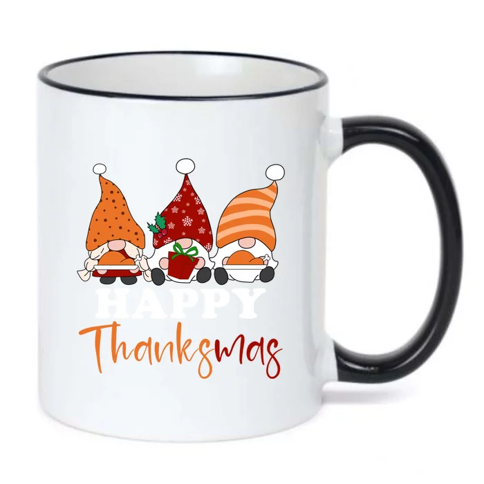 Happy Thanksmas Gnomes Thanksgiving Christmas Great Gift Black Color Changing Mug