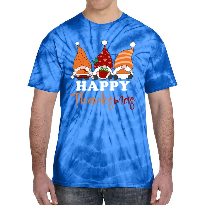 Happy Thanksmas Gnomes Thanksgiving Christmas Great Gift Tie-Dye T-Shirt