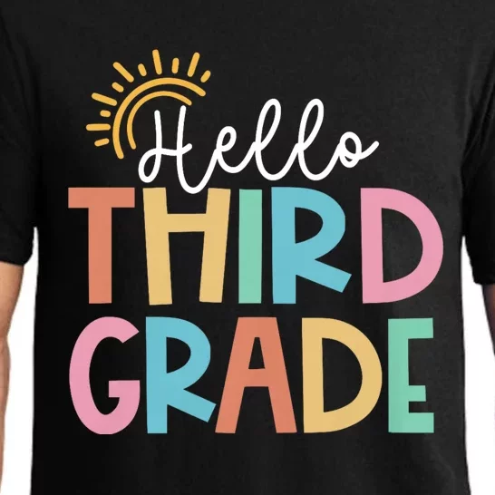 Hello Third Grade Team 3rd Grade Back To School Teacher Pajama Set