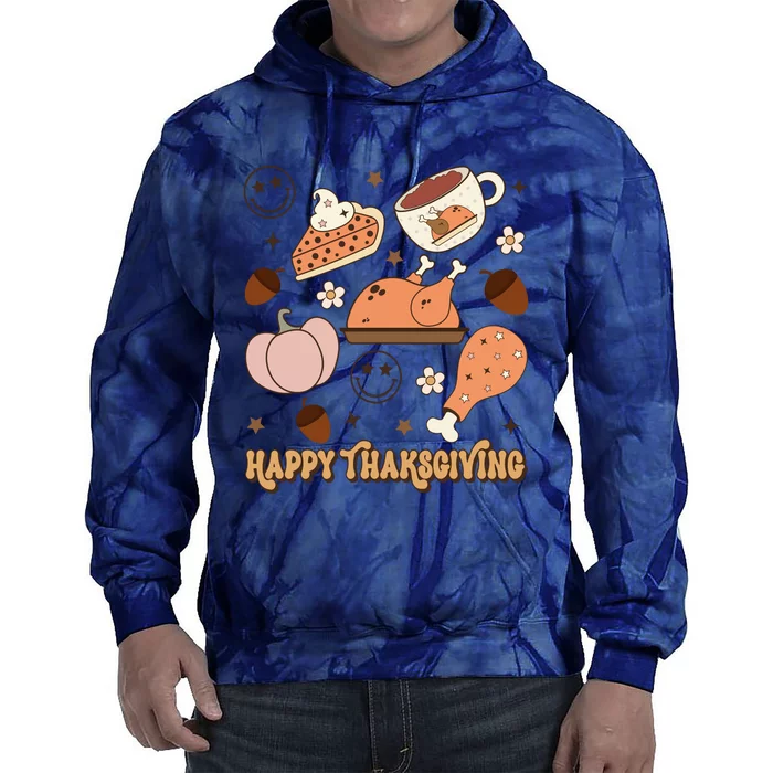 Happy Thanksgiving Groovy Family Thanksgiving Matching Outfits Tie Dye Hoodie