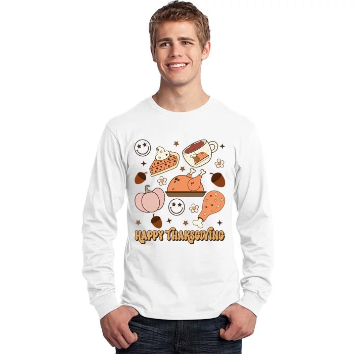 Happy Thanksgiving Groovy Family Thanksgiving Matching Outfits Tall Long Sleeve T-Shirt