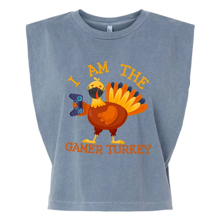 Happy Thanksgiving Gamer Turkey Mask Matching Family Group Gift Garment-Dyed Women's Muscle Tee