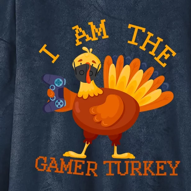 Happy Thanksgiving Gamer Turkey Mask Matching Family Group Gift Hooded Wearable Blanket