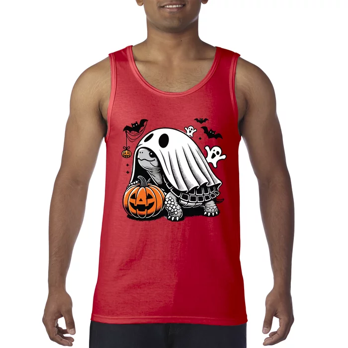 Halloween Turtle Ghost Pumpkin Costume Terrapin Tortoise Tank Top