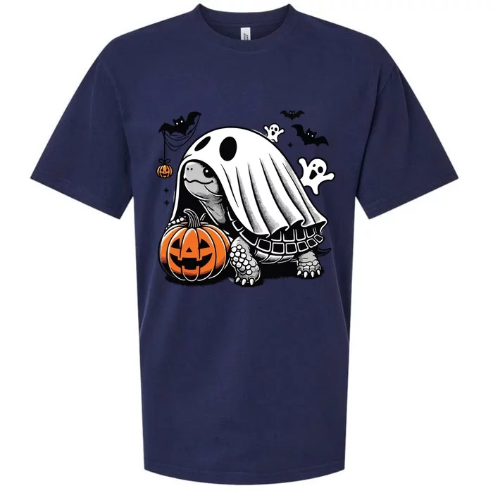 Halloween Turtle Ghost Pumpkin Costume Terrapin Tortoise Sueded Cloud Jersey T-Shirt