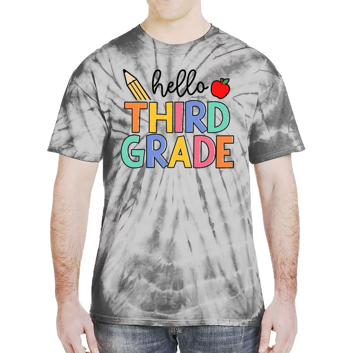 Hello Third Grade Team 3rd Grade Back To School Teacher Tie-Dye T-Shirt