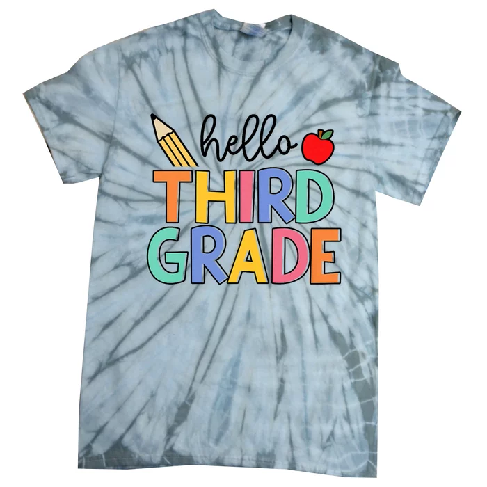 Hello Third Grade Team 3rd Grade Back To School Teacher Tie-Dye T-Shirt