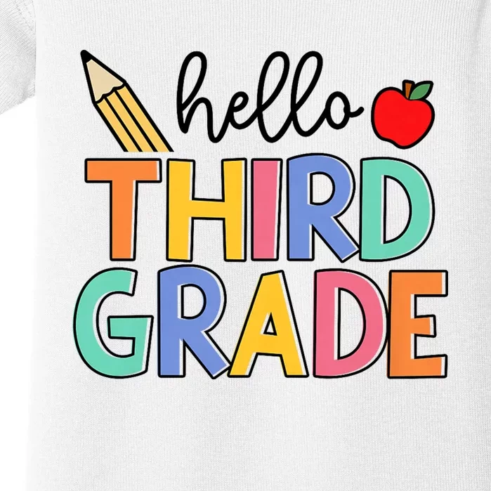 Hello Third Grade Team 3rd Grade Back To School Teacher Baby Bodysuit