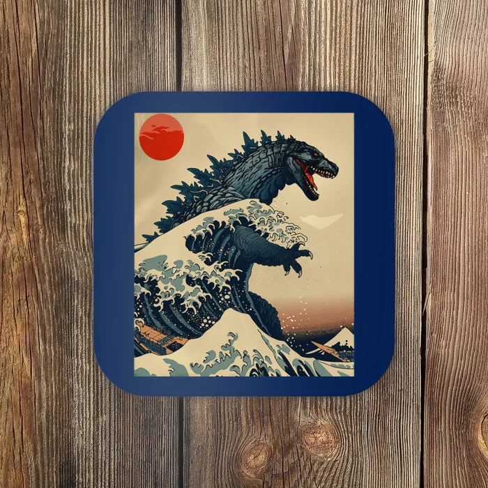 Hokusai The Great Kaiju Off Kanagawa Vintage Japanese Art Coaster