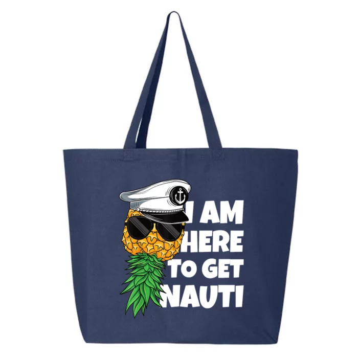 Here To Get Nauti Cruise Boat Upside Down Pineapple Swinger 25L Jumbo Tote