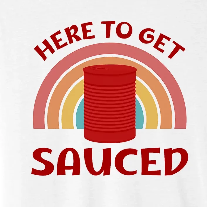 Here To Get Sauced Funny Cranberry Sauce Thanksgiving Food ChromaSoft Performance T-Shirt