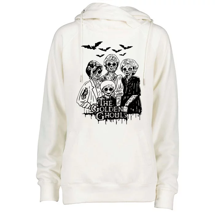 Halloween The Golden Ghouls Zombie Scary Horror Womens Funnel Neck Pullover Hood