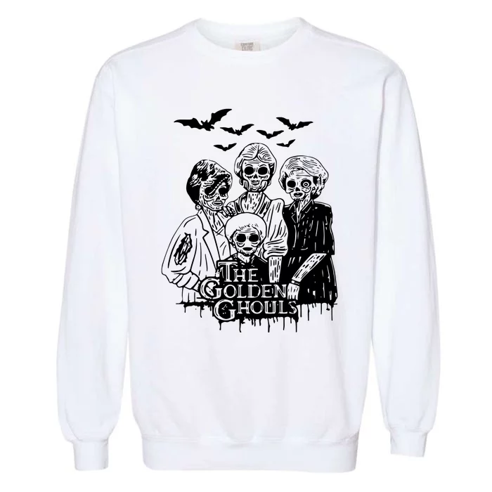 Halloween The Golden Ghouls Zombie Scary Horror Garment-Dyed Sweatshirt