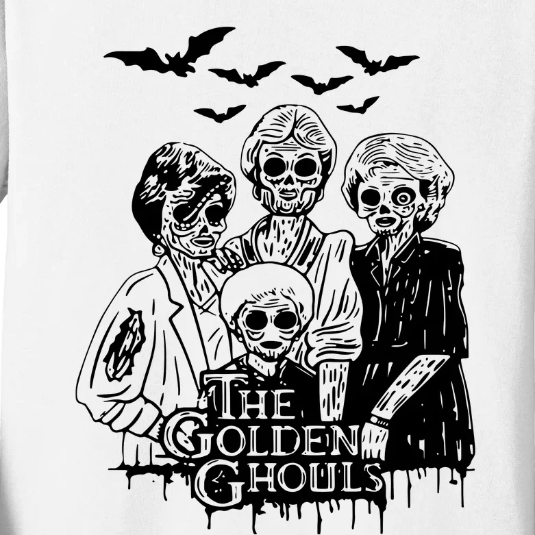 Halloween The Golden Ghouls Zombie Scary Horror Kids Long Sleeve Shirt