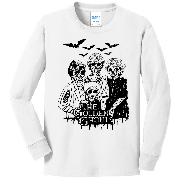 Halloween The Golden Ghouls Zombie Scary Horror Kids Long Sleeve Shirt