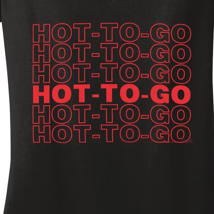 Hot To Go Lesbian Pride Queer Bi Pride Month Sapphic Women's V-Neck T-Shirt