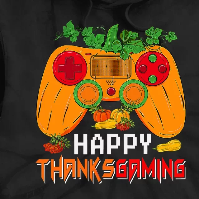 Happy Thanksgiving Gaming Game Controller Fall Pumpkin Lover Tie Dye Hoodie