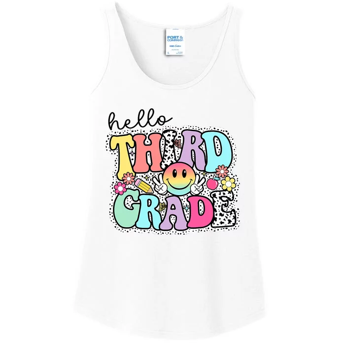 Hello Third Grade Team 3rd Grade Girl Teacher Back To School Ladies Essential Tank