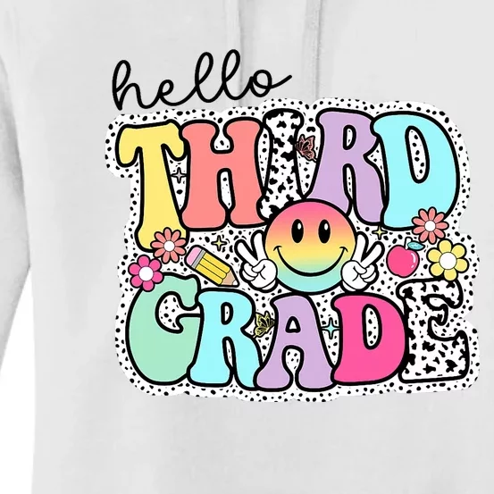 Hello Third Grade Team 3rd Grade Girl Teacher Back To School Women's Pullover Hoodie