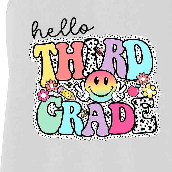 Hello Third Grade Team 3rd Grade Girl Teacher Back To School Women's Racerback Tank