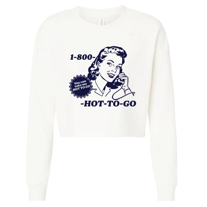 Hot To Go Lesbian Pride Sapphic Cropped Pullover Crew