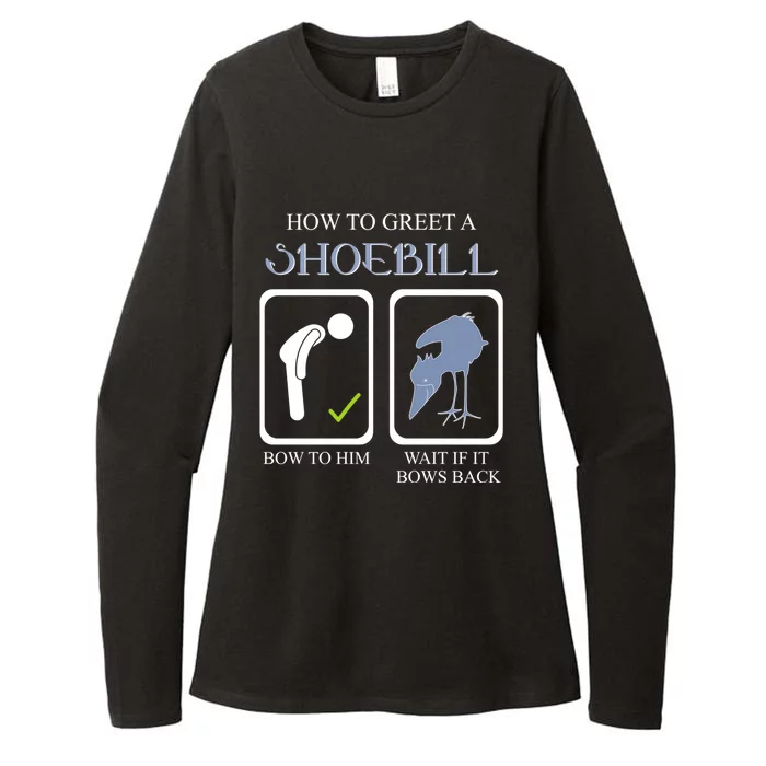 How To Greet A Shoebill Stork African Bird Lover Funny Gift Womens CVC Long Sleeve Shirt