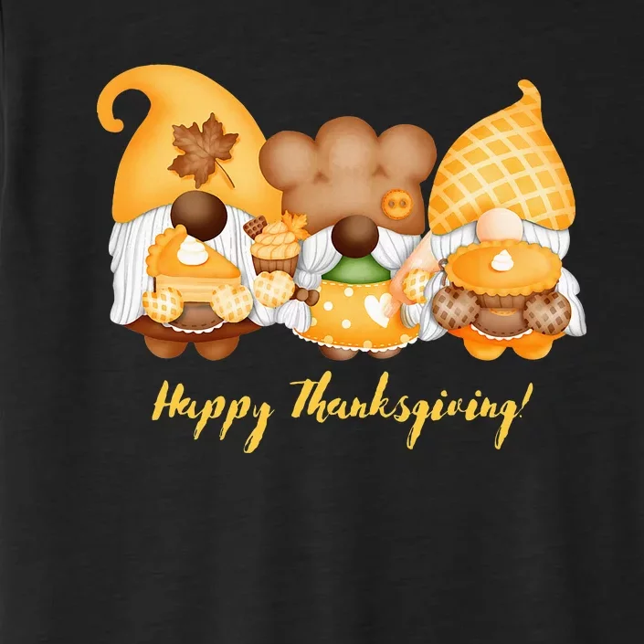 Happy Thanksgiving Garden Gnomes Top ChromaSoft Performance T-Shirt