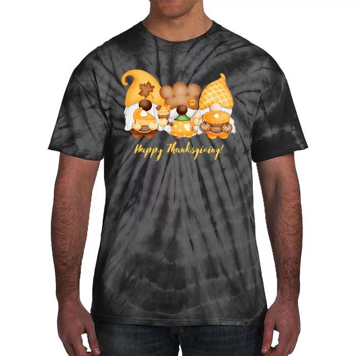 Happy Thanksgiving Garden Gnomes Top Tie-Dye T-Shirt