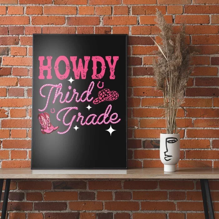 Howdy Third Grade 3rd Grade Teacher Western Cowboy Cowgirls Poster