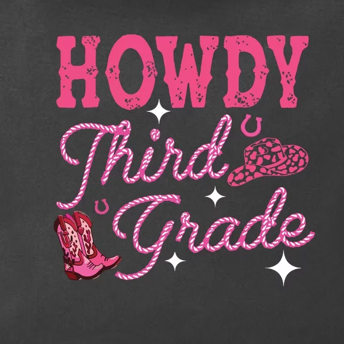 Howdy Third Grade 3rd Grade Teacher Western Cowboy Cowgirls Zip Tote Bag