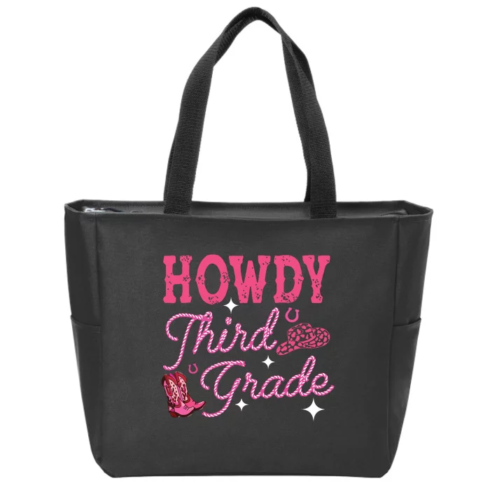 Howdy Third Grade 3rd Grade Teacher Western Cowboy Cowgirls Zip Tote Bag