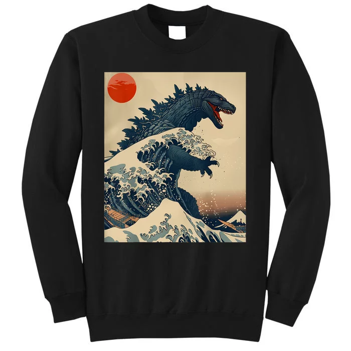 Hokusai The Great Kaiju Off Kanagawa Vintage Japanese Art Sweatshirt