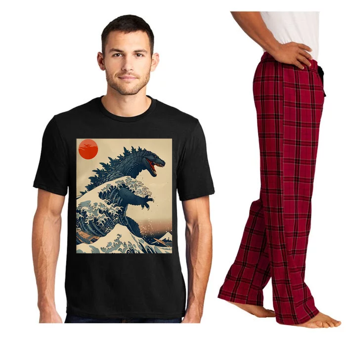 Hokusai The Great Kaiju Off Kanagawa Vintage Japanese Art Pajama Set