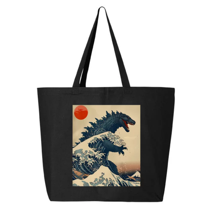 Hokusai The Great Kaiju Off Kanagawa Vintage Japanese Art 25L Jumbo Tote