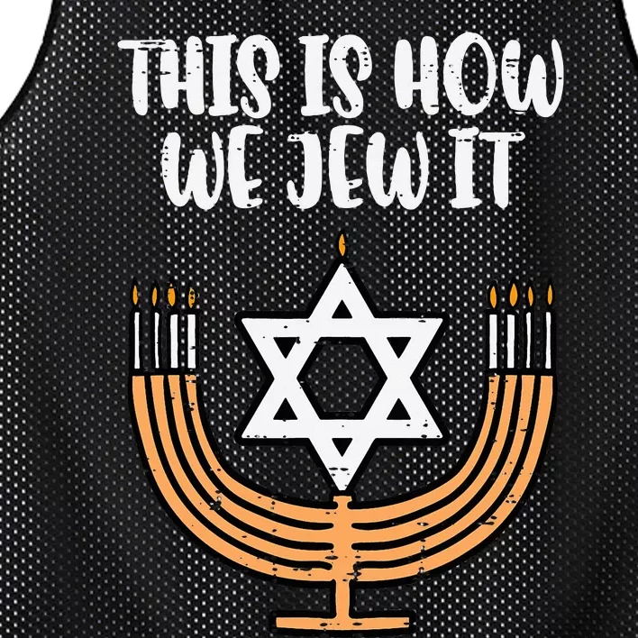 Hanukkah This How We Jew It Chanukah Menorah Mesh Reversible Basketball Jersey Tank