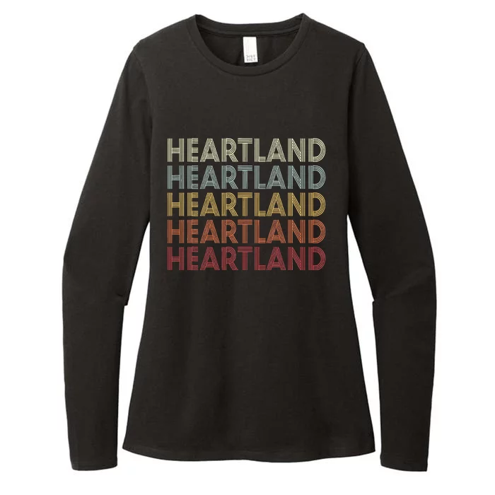 Heartland Texas Heartland Tx Vintage Text Womens CVC Long Sleeve Shirt