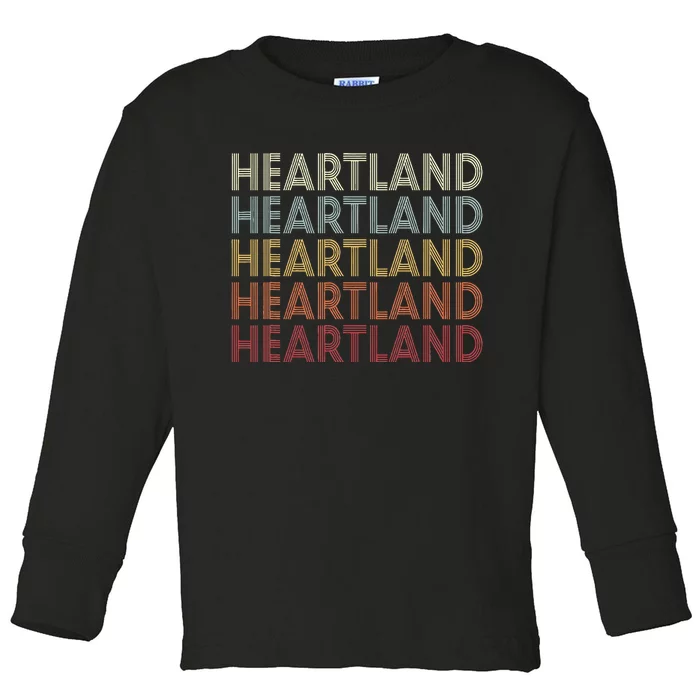 Heartland Texas Heartland Tx Vintage Text Toddler Long Sleeve Shirt