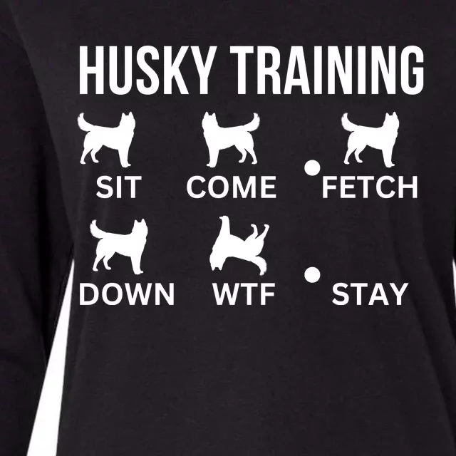 Husky Training Husky Dog Tricks Womens Cotton Relaxed Long Sleeve T-Shirt