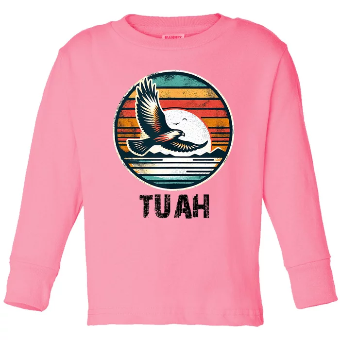 Hawk Tuah Hawk Tush Toddler Long Sleeve Shirt