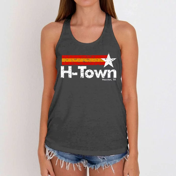 H Town Houston Texas Women's Knotted Racerback Tank