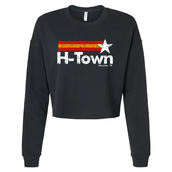 H Town Houston Texas Cropped Pullover Crew