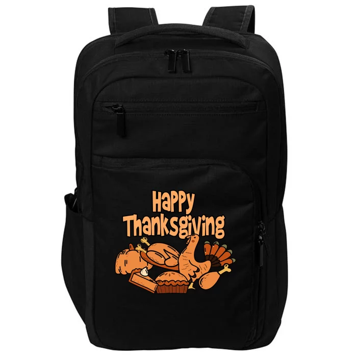 Happy Thanksgiving Holiday Festive Turkey Impact Tech Backpack