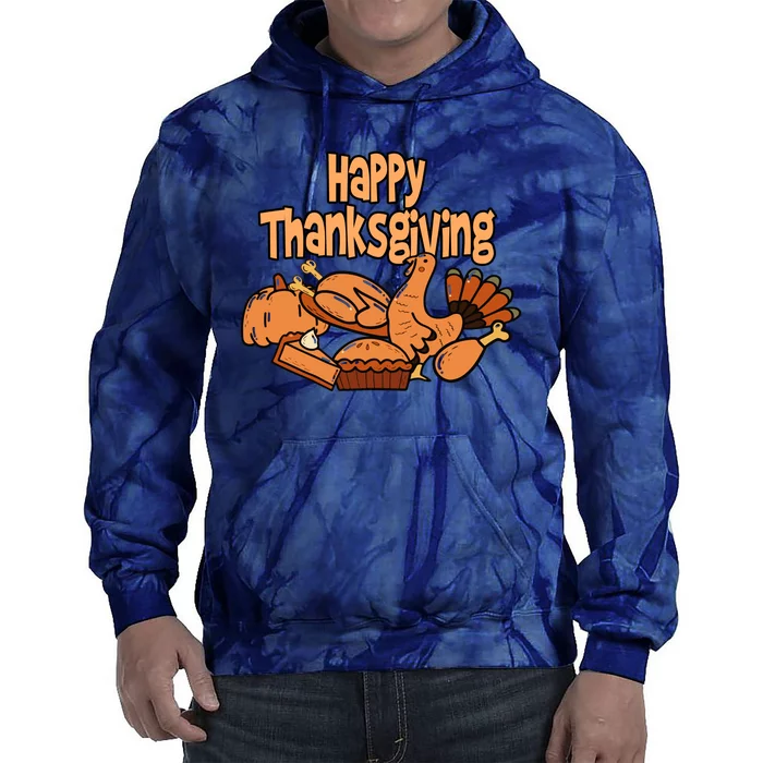 Happy Thanksgiving Holiday Festive Turkey Tie Dye Hoodie